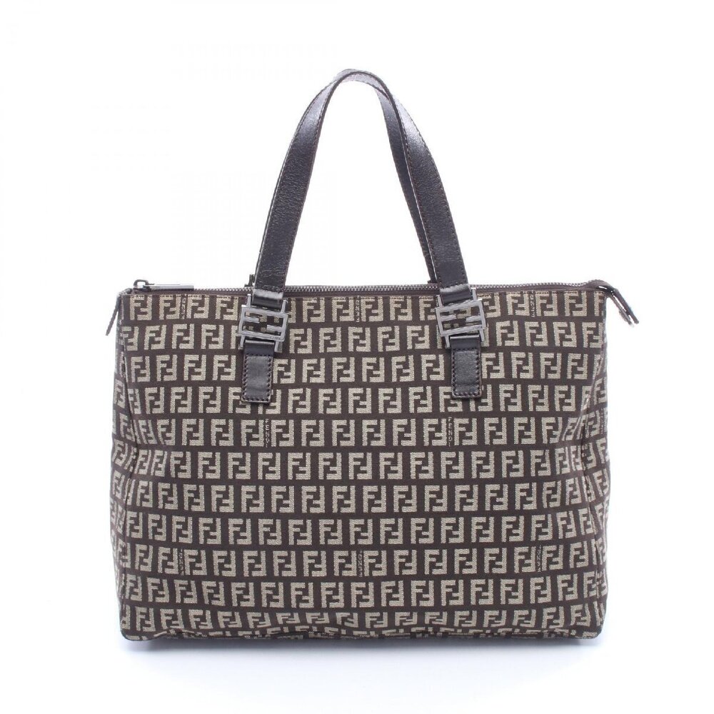 Fendi Tote Bag Zucchino Canvas Black